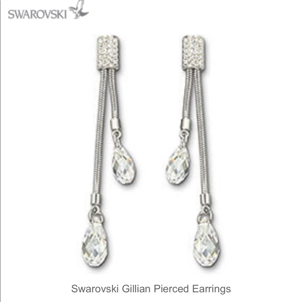 Swarovski Gillian Pierced Earrings Drop Chandelier Crystal and Rhinestone